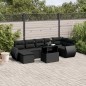 vidaXL 8-tlg. Garten-Sofagarnitur mit Kissen Schwarz Poly Rattan vidaXL 8-tlg. Garten-Sofagarnitur mit Kissen Schwarz Poly Rattan