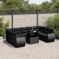 vidaXL 10-tlg. Garten-Sofagarnitur mit Kissen Schwarz Poly Rattan vidaXL 10-tlg. Garten-Sofagarnitur mit Kissen Schwarz Poly Rattan