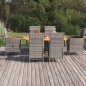 7-tlg. Garten-Essgruppe Poly Rattan Grau 7-tlg. Garten-Essgruppe Poly Rattan Grau
