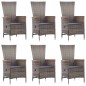 7-tlg. Garten-Essgruppe Poly Rattan Grau 7-tlg. Garten-Essgruppe Poly Rattan Grau