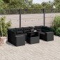 vidaXL 8-tlg. Garten-Sofagarnitur mit Kissen Schwarz Poly Rattan vidaXL 8-tlg. Garten-Sofagarnitur mit Kissen Schwarz Poly Rattan