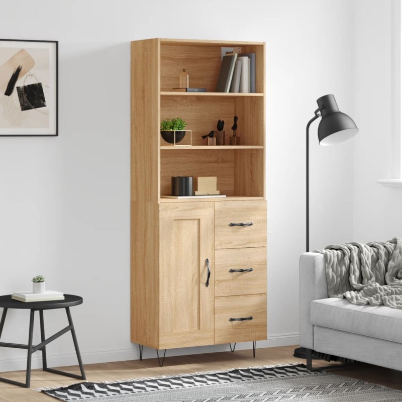 Highboard Sonoma-Eiche 69,5x34x180 cm Holzwerkstoff Highboard Sonoma-Eiche 69,5x34x180 cm Holzwerkstoff