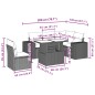 vidaXL 6-tlg. Garten-Sofagarnitur mit Kissen Schwarz Poly Rattan vidaXL 6-tlg. Garten-Sofagarnitur mit Kissen Schwarz Poly Rattan