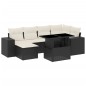vidaXL 7-tlg. Garten-Sofagarnitur mit Kissen Schwarz Poly Rattan vidaXL 7-tlg. Garten-Sofagarnitur mit Kissen Schwarz Poly Rattan