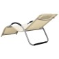 vidaXL Sonnenliegen Textilene 2 Stk. Creme und Grau vidaXL Sonnenliegen Textilene 2 Stk. Creme und Grau