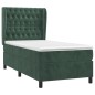 vidaXL Boxspringbett mit Matratze Dunkelgrün 80x200 cm Samt vidaXL Boxspringbett mit Matratze Dunkelgrün 80x200 cm Samt