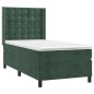 vidaXL Boxspringbett mit Matratze Dunkelgrün 80x200 cm Samt vidaXL Boxspringbett mit Matratze Dunkelgrün 80x200 cm Samt