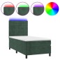 vidaXL Boxspringbett mit Matratze & LED Dunkelgrün 80x200 cm Samt vidaXL Boxspringbett mit Matratze & LED Dunkelgrün 80x200 cm Samt