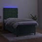 vidaXL Boxspringbett mit Matratze & LED Dunkelgrün 80x200 cm Samt vidaXL Boxspringbett mit Matratze & LED Dunkelgrün 80x200 cm Samt