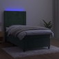 vidaXL Boxspringbett mit Matratze & LED Dunkelgrün 80x200 cm Samt vidaXL Boxspringbett mit Matratze & LED Dunkelgrün 80x200 cm Samt