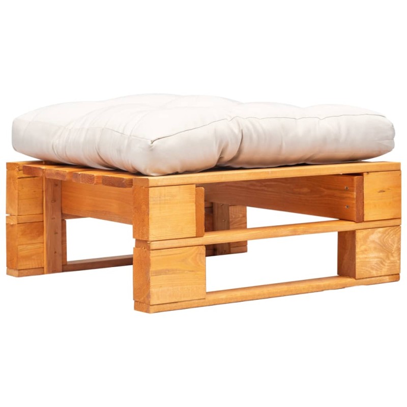 vidaXL Paletten-Ottomane mit Kissen in Sandfarben Holz Honigbraun vidaXL Paletten-Ottomane mit Kissen in Sandfarben Holz Honigbraun
