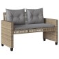 vidaXL 4-tlg. Garten-Sofagarnitur mit Kissen Beige Poly Rattan Glas vidaXL 4-tlg. Garten-Sofagarnitur mit Kissen Beige Poly Rattan Glas