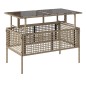 vidaXL 4-tlg. Garten-Sofagarnitur mit Kissen Beige Poly Rattan Glas vidaXL 4-tlg. Garten-Sofagarnitur mit Kissen Beige Poly Rattan Glas
