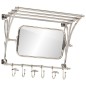 vidaXL Wandgarderobe mit Kleiderhaken & Spiegel Aluminium vidaXL Wandgarderobe mit Kleiderhaken & Spiegel Aluminium