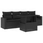 vidaXL 5-tlg. Garten-Sofagarnitur mit Kissen Schwarz Poly Rattan vidaXL 5-tlg. Garten-Sofagarnitur mit Kissen Schwarz Poly Rattan