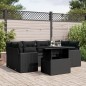 vidaXL 7-tlg. Garten-Sofagarnitur mit Kissen Schwarz Poly Rattan vidaXL 7-tlg. Garten-Sofagarnitur mit Kissen Schwarz Poly Rattan