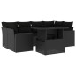 vidaXL 7-tlg. Garten-Sofagarnitur mit Kissen Schwarz Poly Rattan vidaXL 7-tlg. Garten-Sofagarnitur mit Kissen Schwarz Poly Rattan