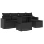 vidaXL 6-tlg. Garten-Sofagarnitur mit Kissen Schwarz Poly Rattan vidaXL 6-tlg. Garten-Sofagarnitur mit Kissen Schwarz Poly Rattan