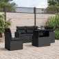 vidaXL 6-tlg. Garten-Sofagarnitur mit Kissen Schwarz Poly Rattan vidaXL 6-tlg. Garten-Sofagarnitur mit Kissen Schwarz Poly Rattan