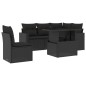 vidaXL 6-tlg. Garten-Sofagarnitur mit Kissen Schwarz Poly Rattan vidaXL 6-tlg. Garten-Sofagarnitur mit Kissen Schwarz Poly Rattan