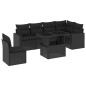 vidaXL 7-tlg. Garten-Sofagarnitur mit Kissen Schwarz Poly Rattan vidaXL 7-tlg. Garten-Sofagarnitur mit Kissen Schwarz Poly Rattan