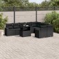 vidaXL 10-tlg. Garten-Sofagarnitur mit Kissen Schwarz Poly Rattan vidaXL 10-tlg. Garten-Sofagarnitur mit Kissen Schwarz Poly Rattan