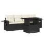 vidaXL 5-tlg. Garten-Sofagarnitur mit Kissen Schwarz Poly Rattan vidaXL 5-tlg. Garten-Sofagarnitur mit Kissen Schwarz Poly Rattan