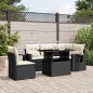 vidaXL 6-tlg. Garten-Sofagarnitur mit Kissen Schwarz Poly Rattan vidaXL 6-tlg. Garten-Sofagarnitur mit Kissen Schwarz Poly Rattan