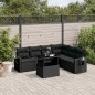 vidaXL 7-tlg. Garten-Sofagarnitur mit Kissen Schwarz Poly Rattan vidaXL 7-tlg. Garten-Sofagarnitur mit Kissen Schwarz Poly Rattan
