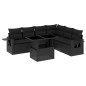 vidaXL 7-tlg. Garten-Sofagarnitur mit Kissen Schwarz Poly Rattan vidaXL 7-tlg. Garten-Sofagarnitur mit Kissen Schwarz Poly Rattan