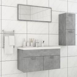 Badmöbel-Set Betongrau Holzwerkstoff