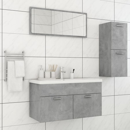 Badmöbel-Set Betongrau Holzwerkstoff
