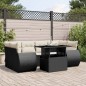 vidaXL 7-tlg. Garten-Sofagarnitur mit Kissen Schwarz Poly Rattan vidaXL 7-tlg. Garten-Sofagarnitur mit Kissen Schwarz Poly Rattan