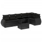 vidaXL 7-tlg. Garten-Sofagarnitur mit Kissen Schwarz Poly Rattan vidaXL 7-tlg. Garten-Sofagarnitur mit Kissen Schwarz Poly Rattan