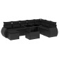 vidaXL 9-tlg. Garten-Sofagarnitur mit Kissen Schwarz Poly Rattan vidaXL 9-tlg. Garten-Sofagarnitur mit Kissen Schwarz Poly Rattan
