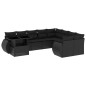 vidaXL 10-tlg. Garten-Sofagarnitur mit Kissen Schwarz Poly Rattan vidaXL 10-tlg. Garten-Sofagarnitur mit Kissen Schwarz Poly Rattan