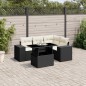 vidaXL 5-tlg. Garten-Sofagarnitur mit Kissen Schwarz Poly Rattan vidaXL 5-tlg. Garten-Sofagarnitur mit Kissen Schwarz Poly Rattan
