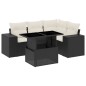 vidaXL 5-tlg. Garten-Sofagarnitur mit Kissen Schwarz Poly Rattan vidaXL 5-tlg. Garten-Sofagarnitur mit Kissen Schwarz Poly Rattan