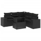 vidaXL 6-tlg. Garten-Sofagarnitur mit Kissen Schwarz Poly Rattan vidaXL 6-tlg. Garten-Sofagarnitur mit Kissen Schwarz Poly Rattan