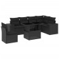 vidaXL 7-tlg. Garten-Sofagarnitur mit Kissen Schwarz Poly Rattan vidaXL 7-tlg. Garten-Sofagarnitur mit Kissen Schwarz Poly Rattan