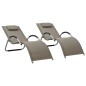 vidaXL Sonnenliegen Textilene 2 Stk. Taupe und Grau vidaXL Sonnenliegen Textilene 2 Stk. Taupe und Grau