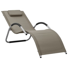 vidaXL Sonnenliegen Textilene 2 Stk. Taupe und Grau 