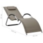 vidaXL Sonnenliegen Textilene 2 Stk. Taupe und Grau vidaXL Sonnenliegen Textilene 2 Stk. Taupe und Grau