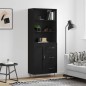 Highboard Schwarz 69,5x34x180 cm Holzwerkstoff Highboard Schwarz 69,5x34x180 cm Holzwerkstoff