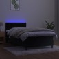 vidaXL Boxspringbett mit Matratze & LED Schwarz 100x200 cm Samt vidaXL Boxspringbett mit Matratze & LED Schwarz 100x200 cm Samt