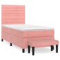 vidaXL Boxspringbett mit Matratze Rosa 80x200 cm Samt vidaXL Boxspringbett mit Matratze Rosa 80x200 cm Samt