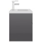 Waschbeckenunterschrank mit Einbaubecken Hochglanz-Grau Waschbeckenunterschrank mit Einbaubecken Hochglanz-Grau