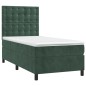 vidaXL Boxspringbett mit Matratze Dunkelgrün 80x200 cm Samt vidaXL Boxspringbett mit Matratze Dunkelgrün 80x200 cm Samt