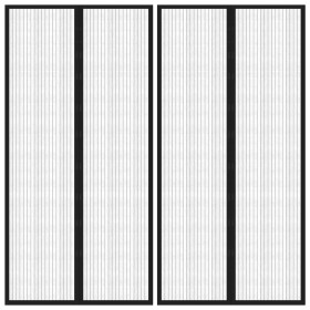 vidaXL Fliegengitter-Türvorhänge 2 Stk. Magnet Schwarz 220x100 cm