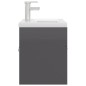 Waschbeckenunterschrank mit Einbaubecken Hochglanz-Grau Waschbeckenunterschrank mit Einbaubecken Hochglanz-Grau